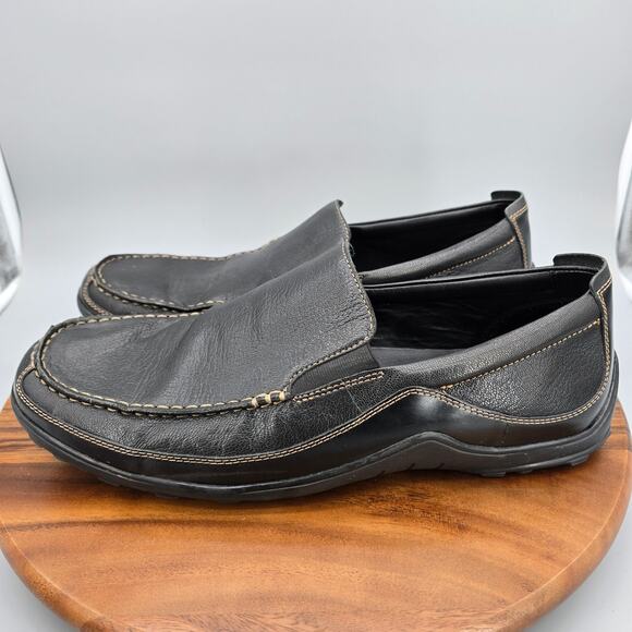 Cole Haan Shoes Mens 14 M Black Leather Tucker Venetian Moc Toe Casual Loafers - Picture 3 of 9
